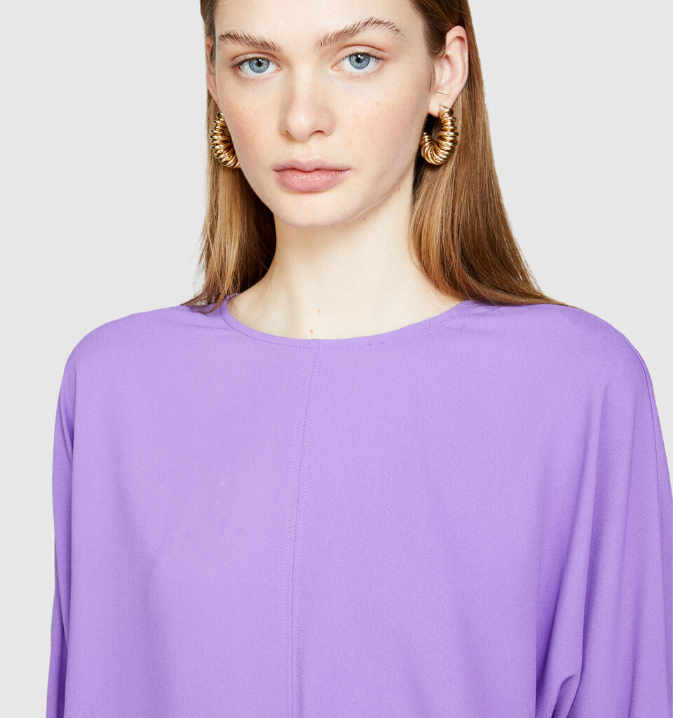 Blouse with crisscross - women's blouses - Lilac | Sisley image number 5